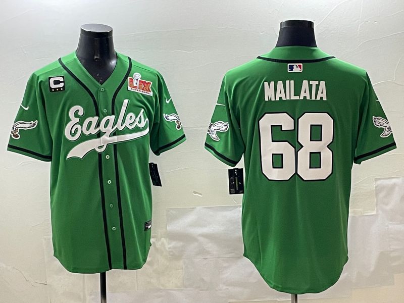 Men Philadelphia Eagles #68 Mailata Green three generations Jointly Name 2025 Nike Limited NFL Jersey style 9->philadelphia eagles->NFL Jersey